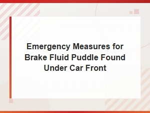 Emergency Actions When You Find a Brake Fluid Puddle Under Your Car